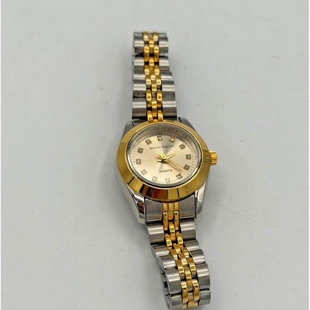 Jaclyn Smith Quartz Watch Two-Tone Gold Silver Tone Japan Movt Stainless Steel